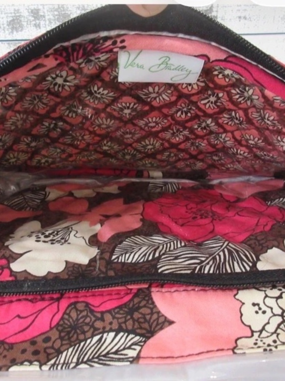 Rare Vera Bradley Mocha Rouge Floral Travel Organizer Bag – Four Compartments, G - Picture 6 of 7